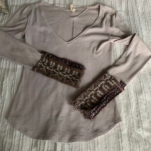 We the Free Jersey, lavender colored with sweater sleeves-